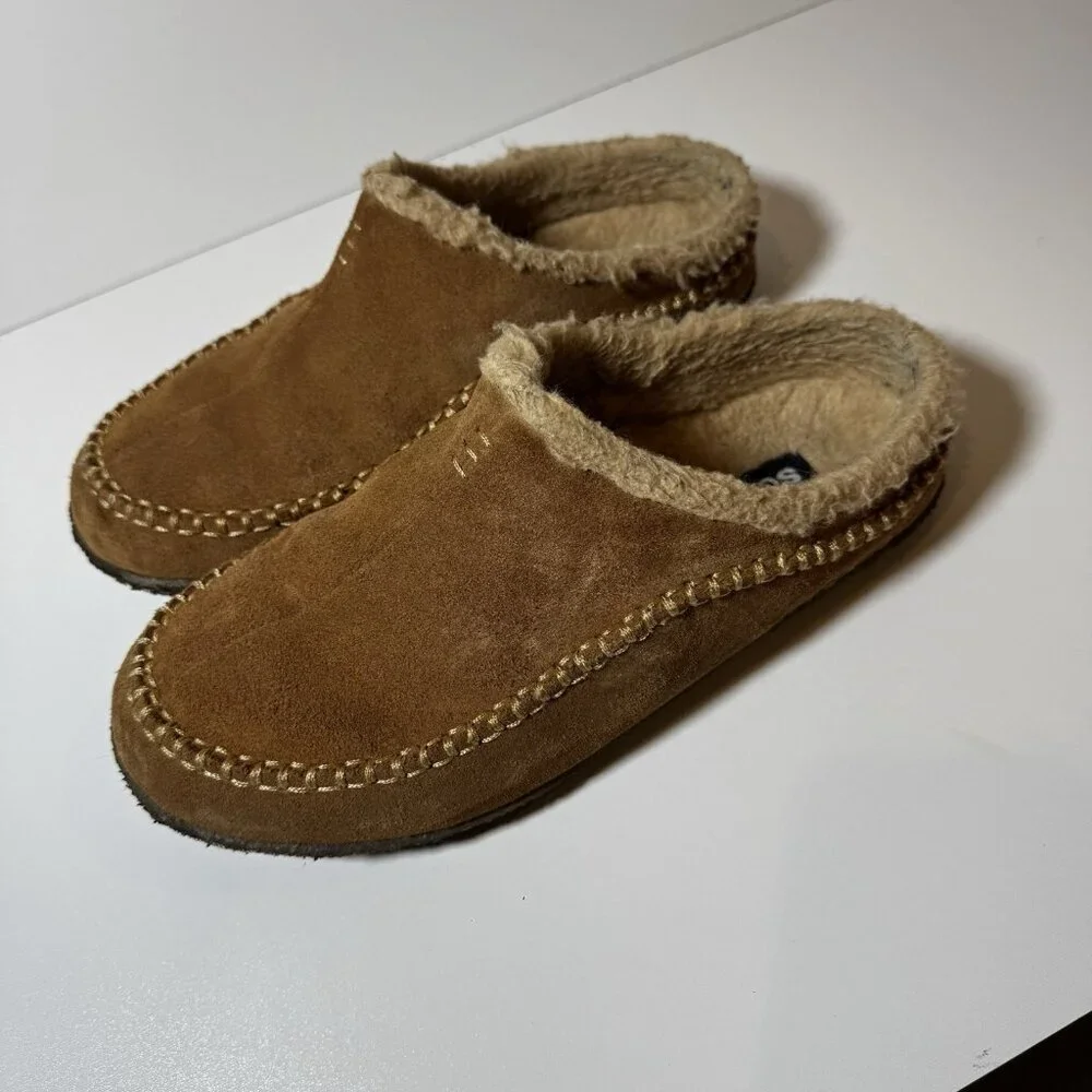 Sorel Mens Falcon Ridge II Suede Tan Slippers Indoor Outdoor Rubber Soles 8 Cozy